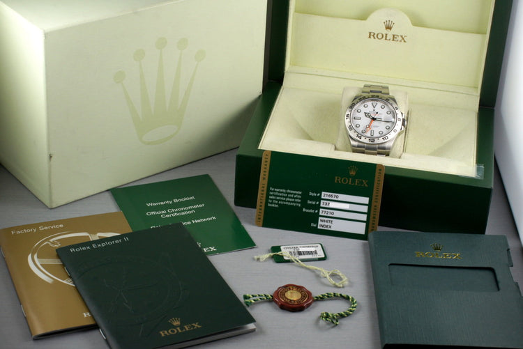 2011 Rolex Explorer II 216570 with Box and Papers