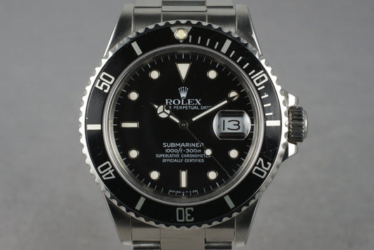 1987 Rolex Submariner Ref: 16800 with Box and Papers