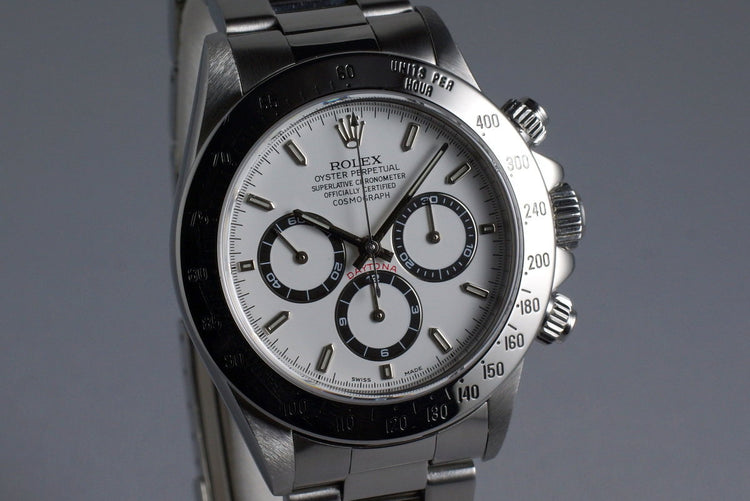 1995 Rolex SS Zenith Daytona 16520 White Dial with Box and RSC Papers