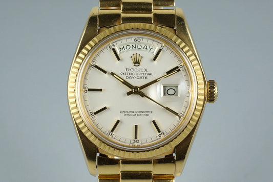 1977 Rolex YG Day-Date 1803 with Matte Silver Dial