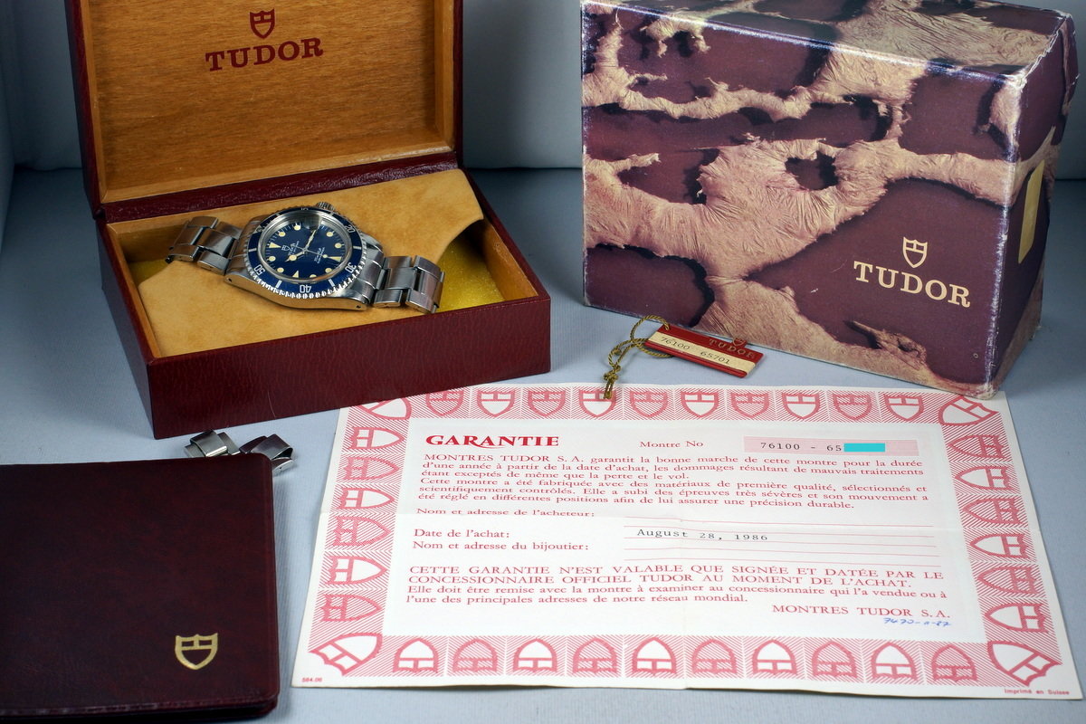【チェケラプランツ】ロレックス 純正BOX 4個セット HQ Milton - 1985 Tudor Blue Submariner 76100 Non-Mercedes Hand