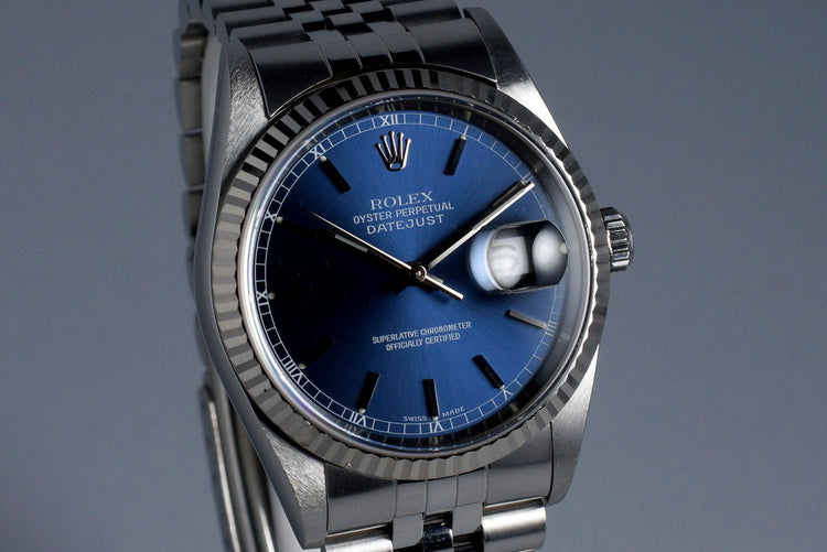 1999 Rolex DateJust 16234 Blue Dial