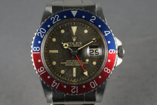 1961 Rolex GMT Ref: 1675 PCG with Gilt Chapter Ring Dial & Service Papers