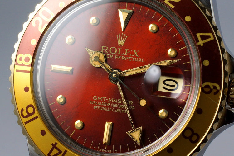 1980 Rolex Two Tone GMT 16753 Root Beer 'Red' Dial