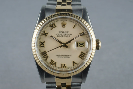 1988 Rolex 18K/SS DateJust 16233 with Cream Roman Dial