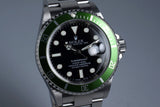 2004 Rolex Green Submariner 16610V with Box and Papers (FULL SET)