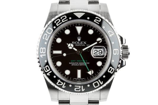 2009 Rolex Ceramic GMT-Master II Black Bezel Insert and Box and Papers