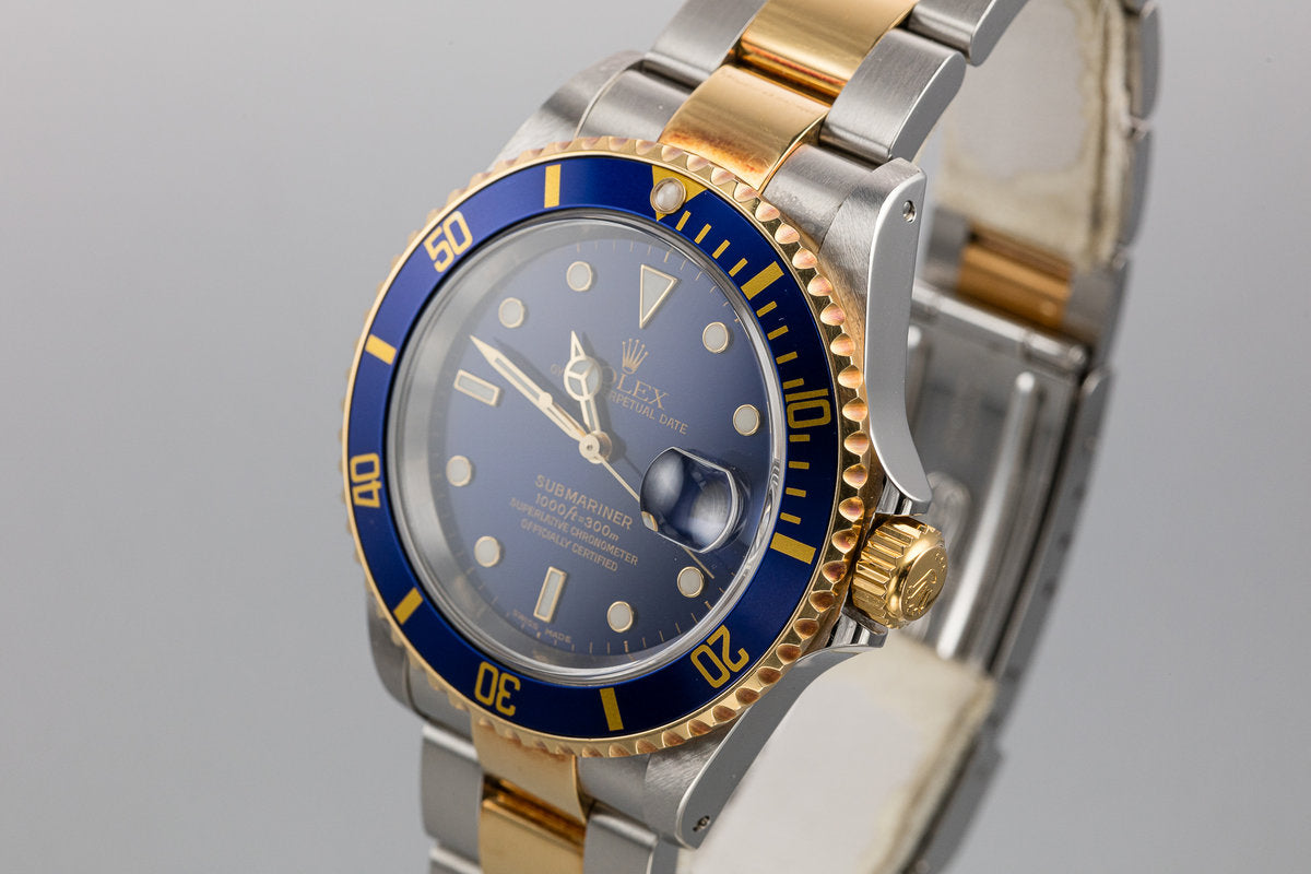 HQ Milton - 2002 Rolex Two-Tone Submariner 16613 Blue Dial with
