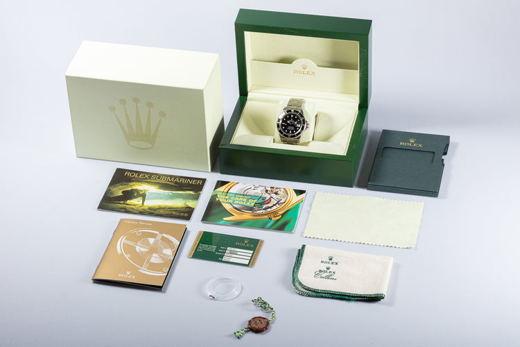 2010 Rolex Submariner 16610 Box & Card, Booklets, Hangtag & Cloth