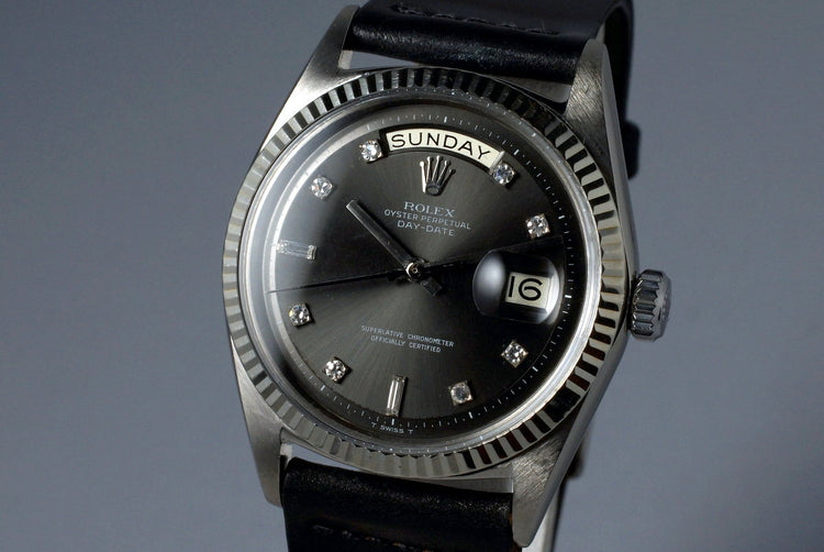 1964 Rolex WG Day-Date 1803 Factory Gray Diamond Dial