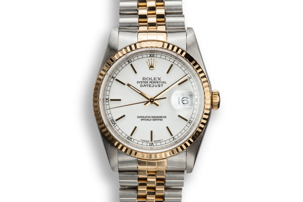 1989 Rolex Two-Tone DateJust 16233 White Dial with Box and Papers