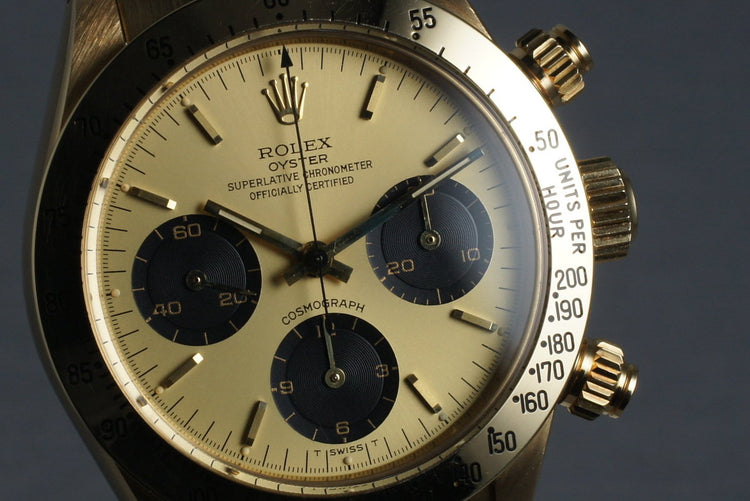 1987 Rolex Daytona 18K 6265 with Gold Dial and Box and Papers