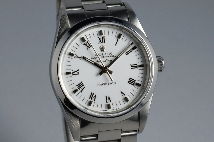 1996 Rolex Air-King 14000 White Roman Dial