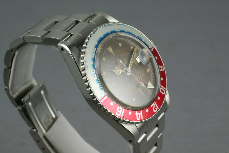 Rolex GMT  1675 Pointy Crown Guard Tropical chapter ring dial