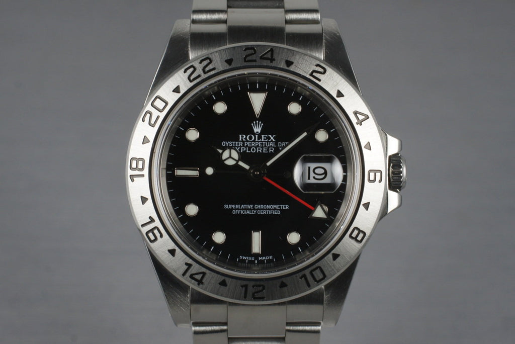 2001 Rolex Explorer II 16570 Black Dial with Box and Papers