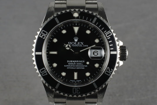 2001 Rolex Submariner 16610 with Box and Papers
