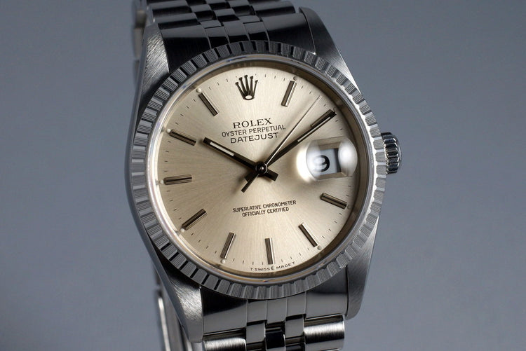 1991 Rolex DateJust 16220 Silver Dial with RSC Papers