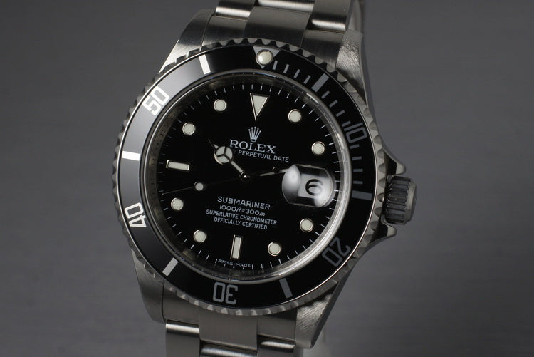 2007 Rolex Submariner 16610 with Box and Papers