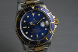 2000 Two Tone Blue Submariner 16613 with Box and Papers