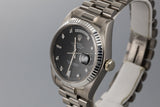 1981 Rolex 18K White Gold Day-Date 18039 with Black Diamond Dial