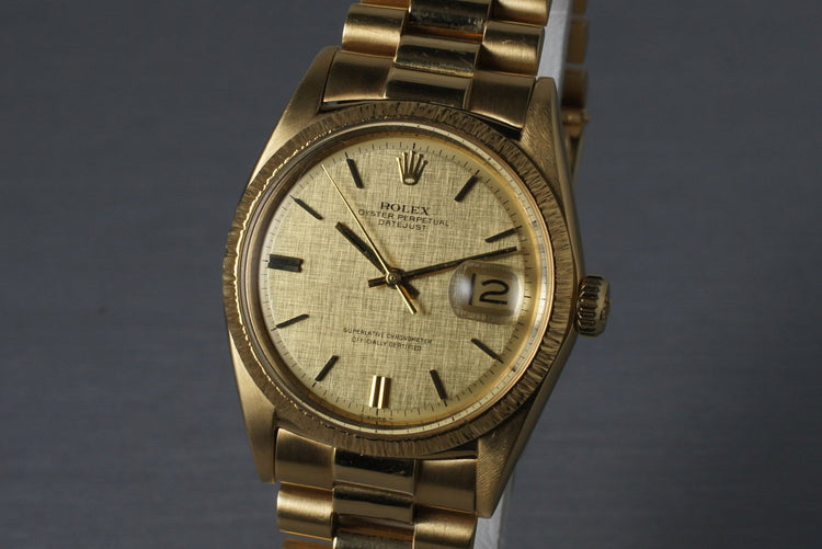 1969 Rolex YG DateJust 1607 with Box and Papers