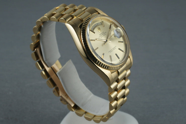 Rolex Vintage 18K YG President 1803 with Box and Papers