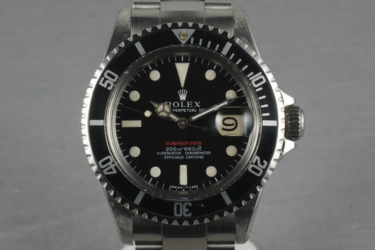 1969 Rolex Red Submariner 1680 Meters First Mark 1 Long F Dial