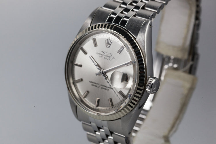 1972 Rolex DateJust 1601 Silver Dial with No Lume Dial