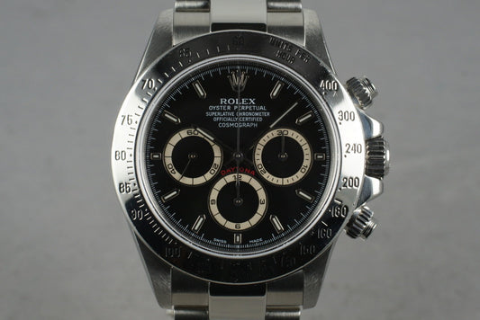 2000 Rolex SS Zenith Daytona Ref: 16520 Black Dial with Box and Papers