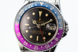 1963 Rolex GMT 1675 PCG Gilt UNDERLINE Dial with and Fuchsia Insert and Papers