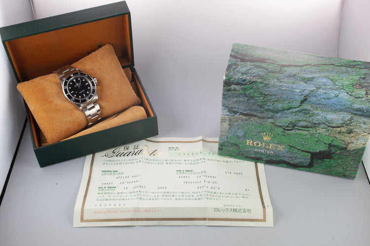 2002 Rolex 14060M with Box and Papers