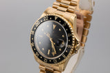 1980 Rolex 18K YG GMT-Master 16758 Black Nipple Dial with Service Papers