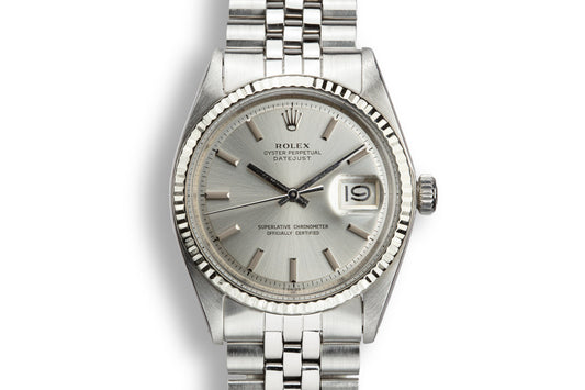 1972 Rolex DateJust 1601 No Lume Silver Dial