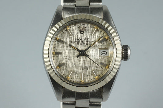 1979 Rolex Ladies Date 6917 Silver Linen Dial