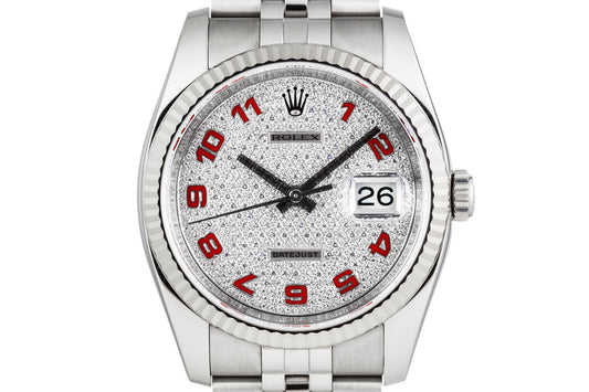 Rolex DateJust 116234 with Factory Paved Diamond Dial
