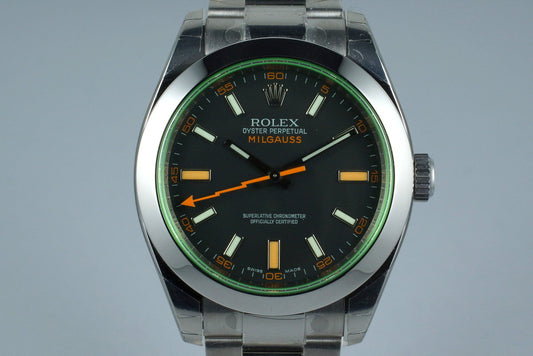2009 Rolex Milgauss Black Dial 116400V MINT with Box and Papers