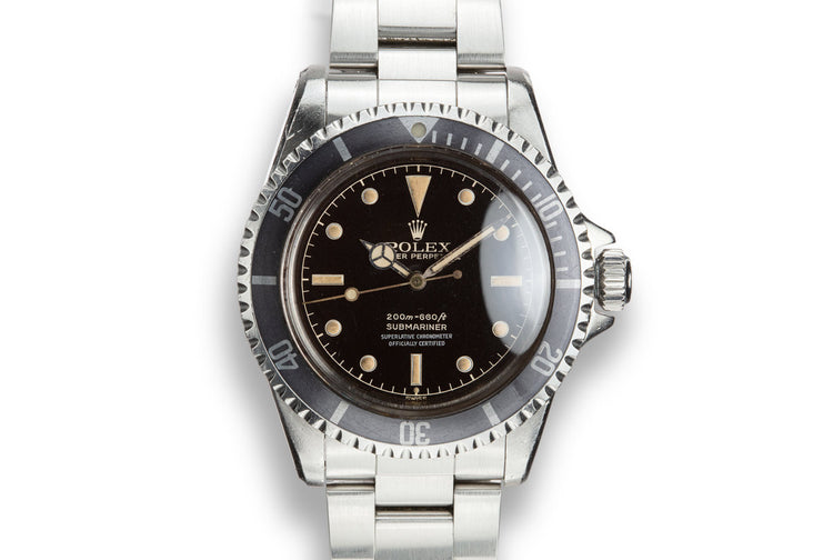1959 Rolex Pointed Crown Guard Submariner 5512 with 4 Line Gilt Chapter Ring Exclamation Dial