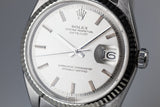1970 Rolex DateJust 1601 Silver Dial with No Lume Dial