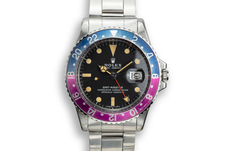 1972 Rolex GMT-Master 1675 "Fuchsia" with Box and Papers