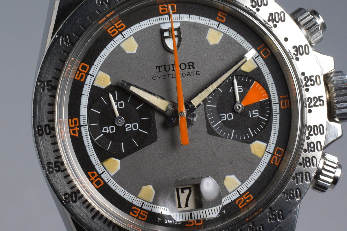 Tudor 7032/0 — Grey Home Plate Dial. · Photo: HQ Milton · © HQ Milton, used with permission · Source: https://hqmilton.com/products/1971-tudor-monte-carlo-7032-0-home-plate-dial-1