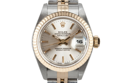 1995 Rolex Two Tone Ladies DateJust No-Lume Silver Dial with Box and Papers