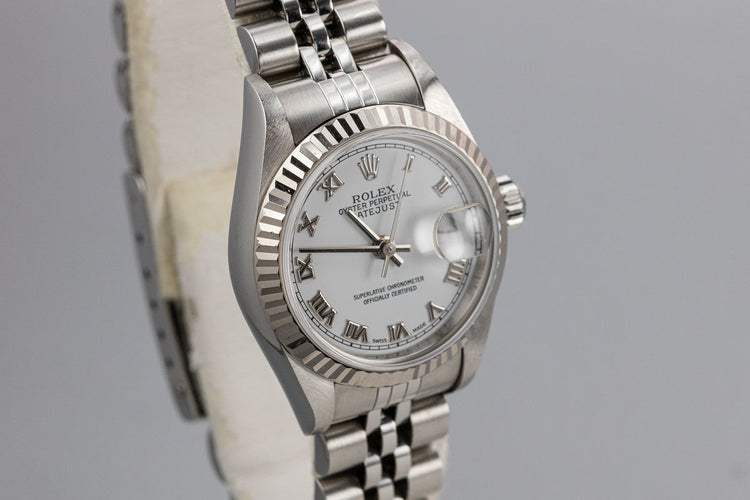 2003 Rolex Ladies DateJust 79174 White No Lume Roman Numeral Dial with Box and Papers