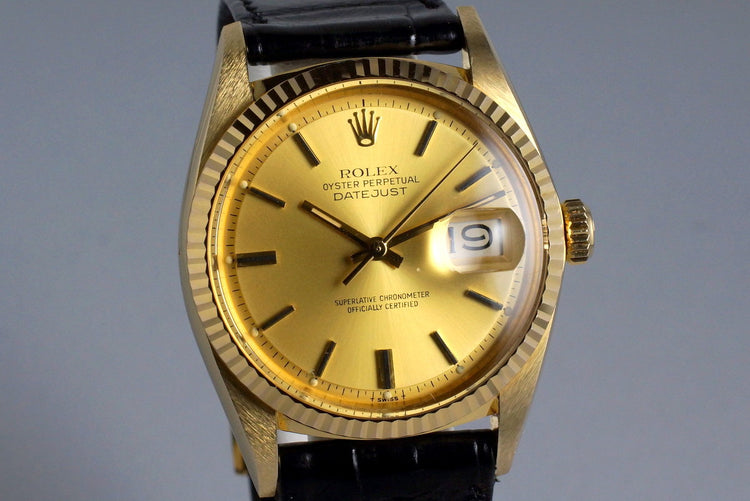 1978 YG Rolex DateJust 1601 with Champagne Dial
