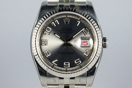 2005 Rolex DateJust 116234 Gray Arabic Dial MINT