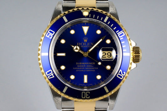 1995 Rolex Two Tone Blue Submariner 16613