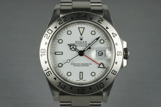 2000 Rolex Explorer II 16570 with White Dial