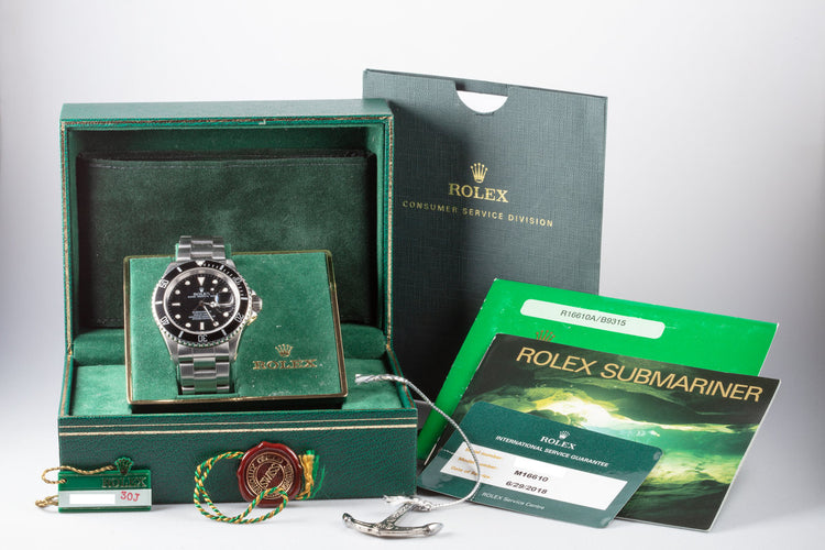 1988 Rolex Submariner 16610 Box and Service Papers