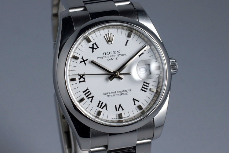 2006 Rolex Date 115200 White Roman Dial