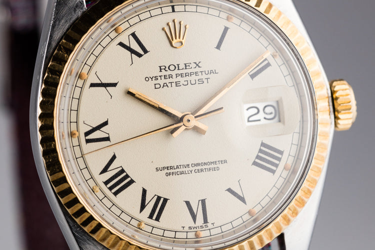 1977 Rolex Two Tone DateJust 1601 Roman Numeral Dial with Papers