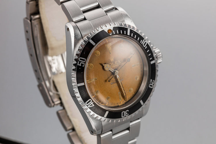 1960 Rolex Submariner 5512 Pointed Crown Guard Case with Tropical Gilt Chapter Ring Dial